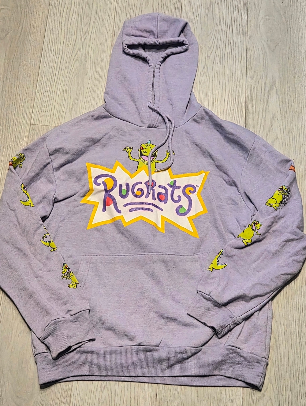 Nickelodeon Lavender Rugrats Hoodie with Yellow & Green Reptar